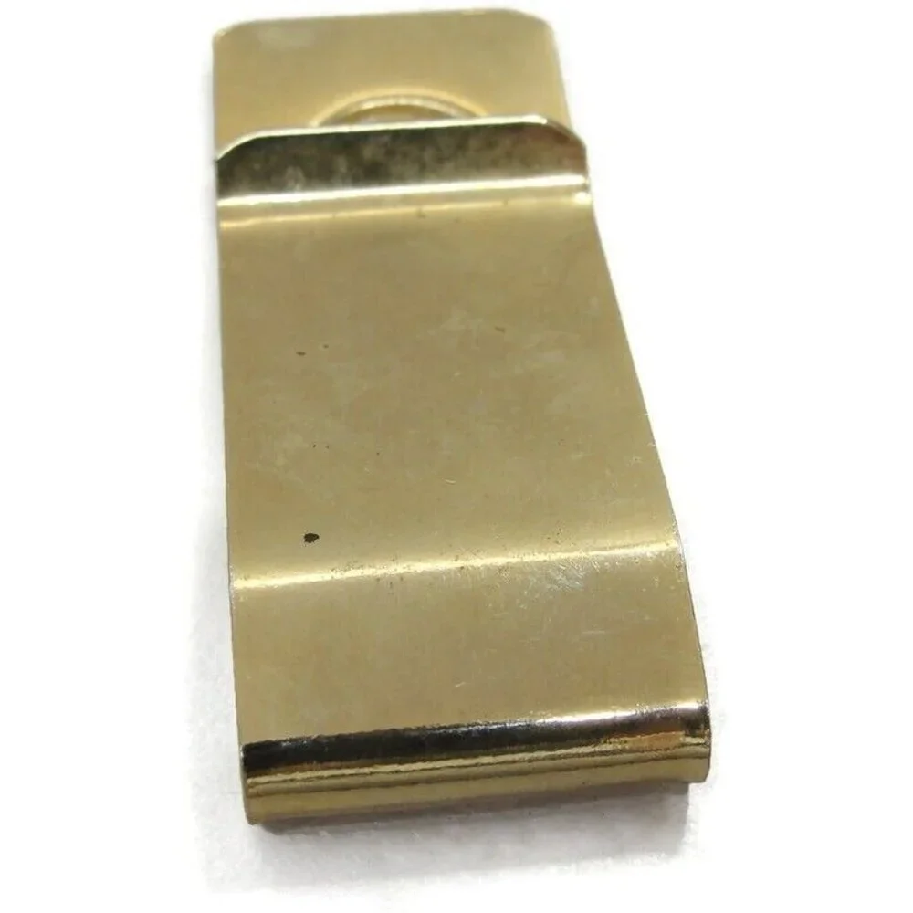 Vintage Money Clip Gold Tone MOP Men Wallet ID Credit Card Holder